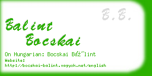 balint bocskai business card